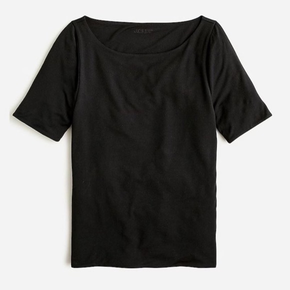 FORMKNIT ELBOW-SLEEVE T-SHIRT in BLACK - Picture 1 of 5